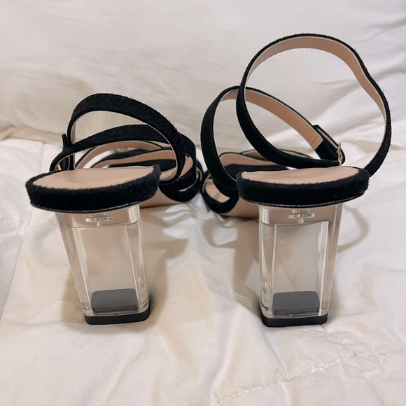 J.Crew NEW skinny strap, lucite heel pumps leather lining sz 9 - Picture 3 of 7